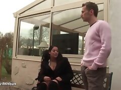 A Latin prostitute on the porch fucked..